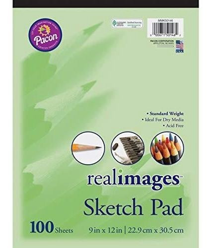 Cuadernos - Real Images Sketch Pad, Standard Weight, 9  X 12