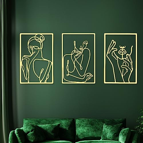 Conjunto De 3 Piezas De Arte De Pared Colgante Minimali...