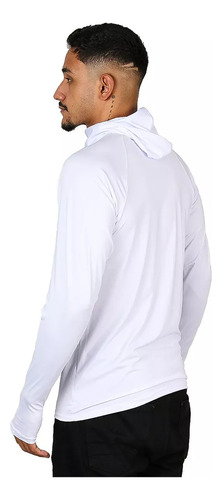 Camisa Segunda Pele Proteção Uv50 Malha Fria Com Capuz Touca