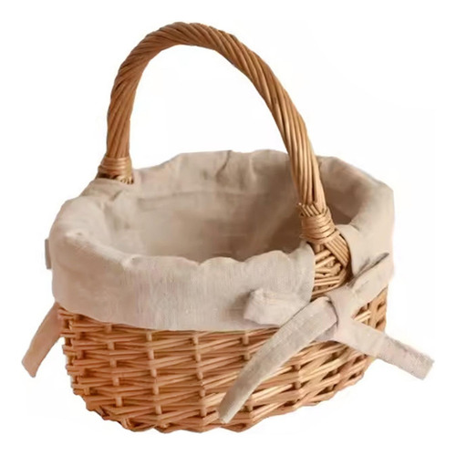 Mini Cesta Tejida Con Asa, Cesta De Mimbre Para Picnic,
