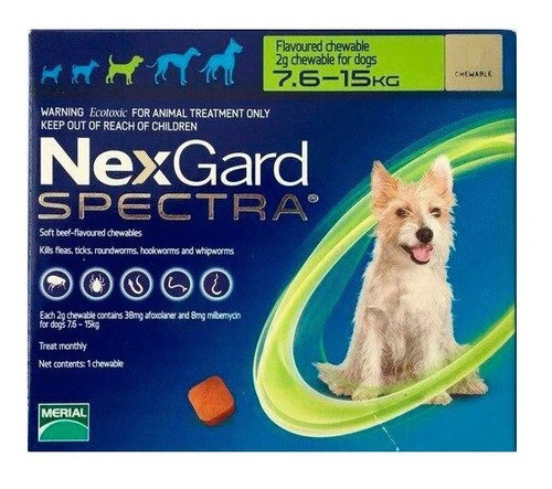 Nexgard Spectra 7,5 - 15kg (verde)