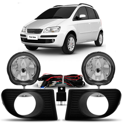 Kit Farol Milha Neblina Fiat Idea 2006 2007 2008 2009 2010