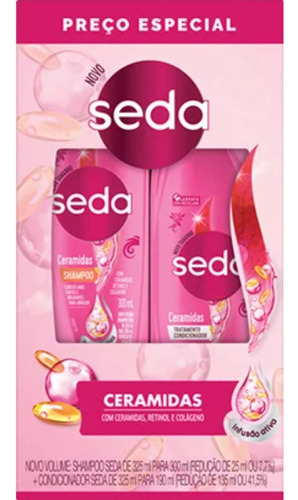 Kit Shampoo 300ml + Condicionador 190ml Seda Ceramidas