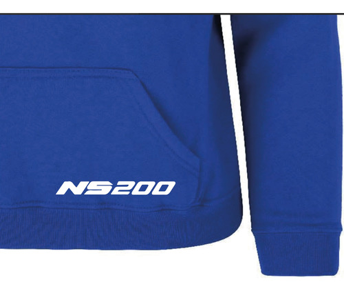 Sudadera Pulsar Ns 200 Ug Color Gris Azul Moto Biker