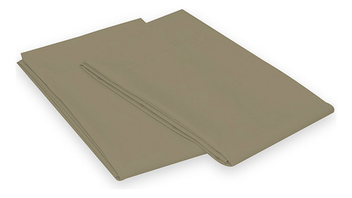 4 Fundas De Almohada | Queen Size | 2 Colores A Color Taupe - Mostaza Liso