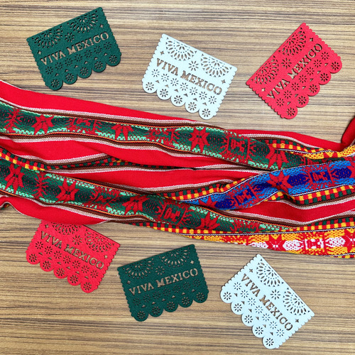 Set De 6 Portavasos Viva México Fieltro Papel Picado