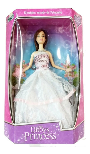 Muñeca Princesa Pricess Doll Morocha Vestido Ditoys