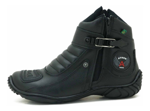 Bota Motociclista Moto Ziper Couro 271-pronta Entrega