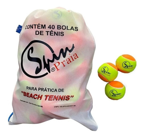 Bola De Beach Tennis Spin - Embalagem Com 40 Bolas