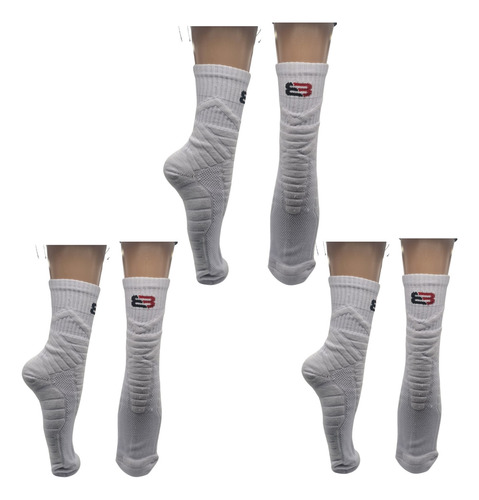3 Par De Calcetas Calcetines 3/4 Diseños Colores Moda