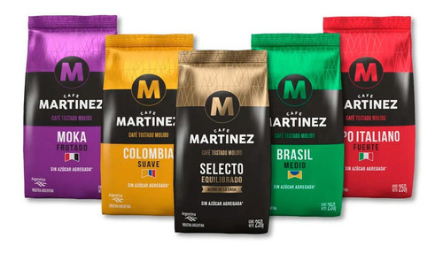 Cafe Molido 250g Combo Brasil Colombia Moka Select Italiano