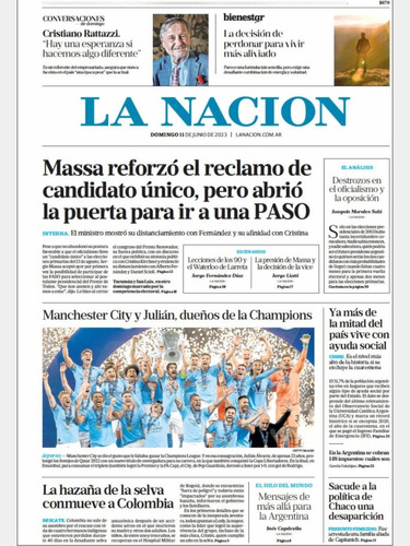 Diario La Nación 11/6/2023- Julián Y El City Dueños De La Ch