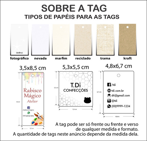 Etiquetas De Tecido + Tags De Papel = Modelos Personalizados