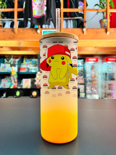 Vaso Vidrio Pikachu Gorrita De Pokemon