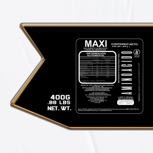 Maxi Suplementos Aminoácidos En Polvo 400g Limón