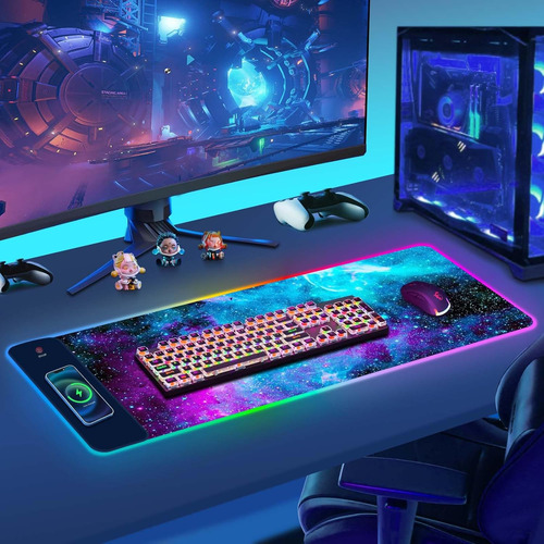Mouse Pad Para Jogos Tolulu Wireless Charging Rgb, 15w Led M