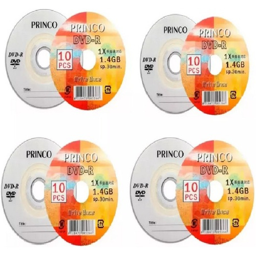 Mini Dvd-r Princo Logo 1x De 1.4 Gb 30 Min. Torre 40 Unds