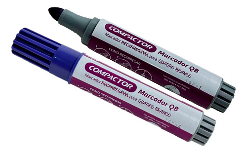 Caneta Marcador Para Quadro Branco Compactor Recarregavel Cor Violeta