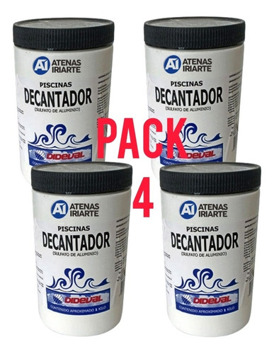 Decantador Clarificador Piscina 1kg Dideval Pack 4un