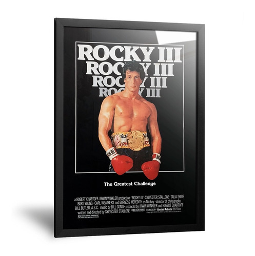 Cuadro Película Rocky Balboa 3 Boxeo Enmarcado De 35x50cm