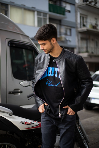 Campera Chaqueta Cuero Ecológico Hombre Básica Importada Yd