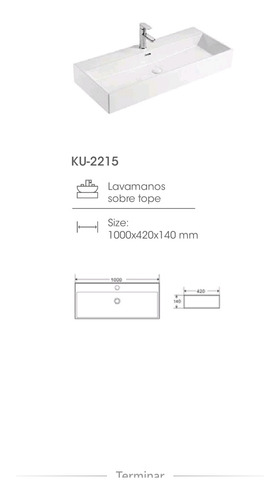 Kubo215 Lavamanos Sobreponer 100*42*14mm