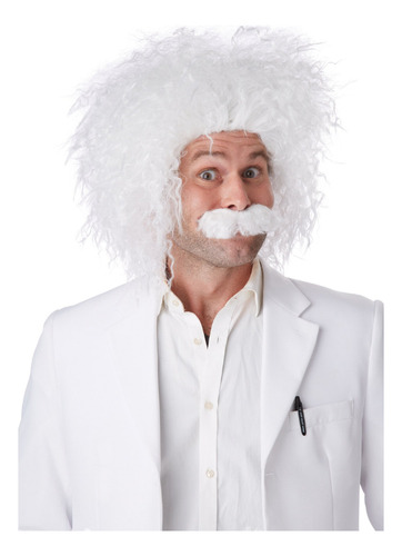 Peluca Para Fiestas De Doctor Con Bigote Color Blanco