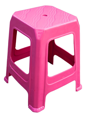 Banco De Plástico 10 Piezas Reforzado Uso Rudo Negocio Plastico Rosa