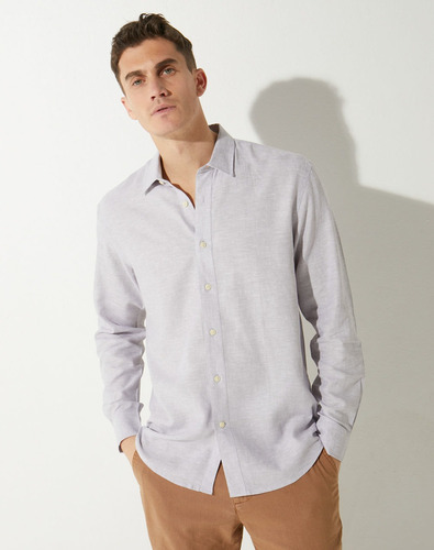 Camisa Helechos Gris Claro