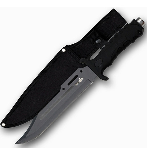 Cuchillo Survivor de 26,7 cm con funda, Unlimited Wares, color negro