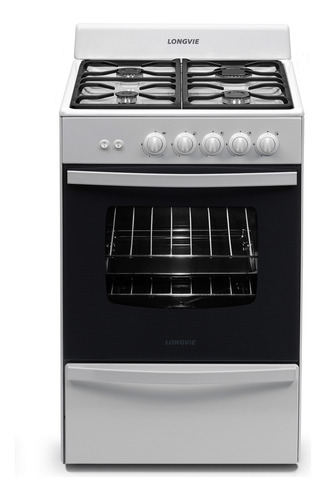 Imagen 3 de 11 de Cocina A Gas Longvie 13331bf 56cm Blanca Cajón Parrilla