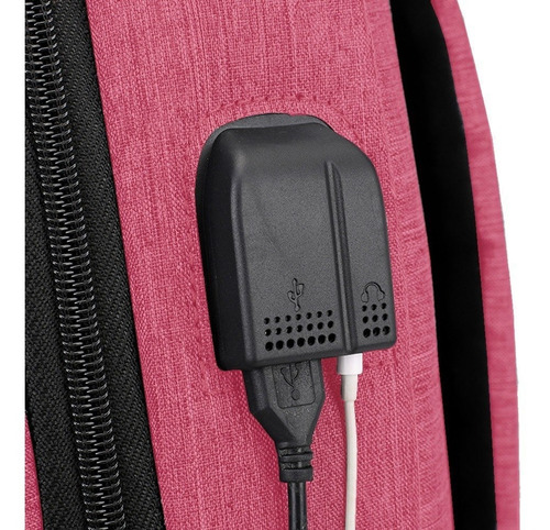 Mochila Para Notebook De Até 15,6 Polegadas Estudante Lazer Cor Rosa Desenho do tecido Rosa