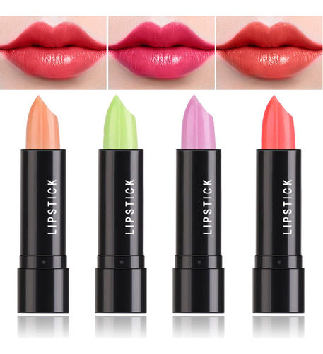 Lpiz Labial Mgico Que Cambia De Color, 4 Unidades, Blsamo La