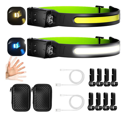 Linterna Frontal Led Recargable Con Sensor De Movimiento, 2