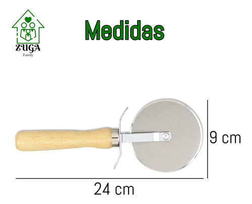 Cortador Para Pizza De Acero Inoxidable Mango De Madera Madera
