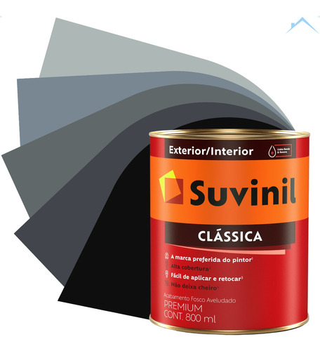 Tinta De Parede Tons Do Cinza Suvinil Classica 800ml