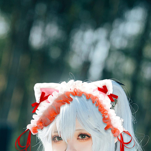 Diadema Con Orejas De Y Lazo, Diadema Para Actuaciones Rojo