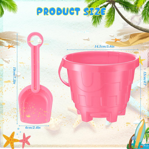 24 Juegos De Cubos De Playa Para Ninos Con Palas, Castill...