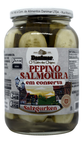 Pepino Salmoura Em Conserva Danimar 540g