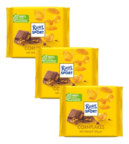 Chocolate Con Cornflakes Ritter Sport 3 Pzas De 100g C/u