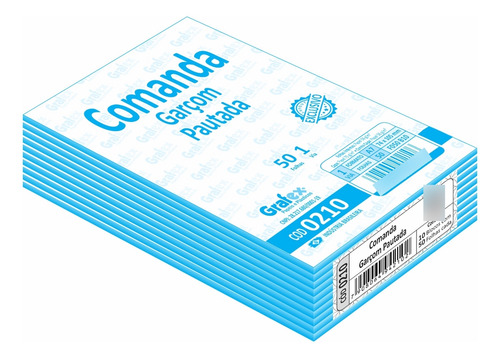 Grafex 0210 Comanda Garçom Pautada 50 Folhas 60 Blocos