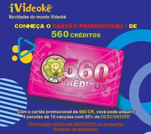 Imagem 2 de 3 de Promoção Videokê Cartão 560 Créditos