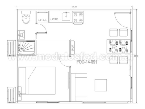 Imagen 13 de 13 de Modulo Habitacional Vivienda Doble Container Movil Rio Negro