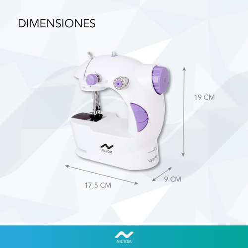 Imagen 5 de 6 de Máquina De Coser Nictom Mc01 Recta Portable