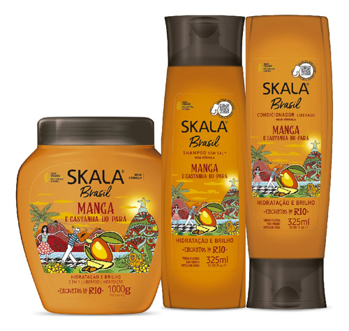 Kit Skala Shampoo, Creme E Condicionador - Linha Manga