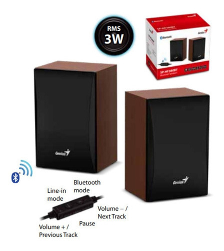 Parlante Genius Sp-hf 380bt Usb Bluethooth 5.0 Marrón