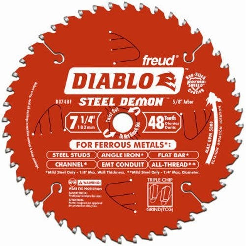 Freud Diablo Do748f Diablo Steel Demon 7 1/4 Pulgadas 48 Die