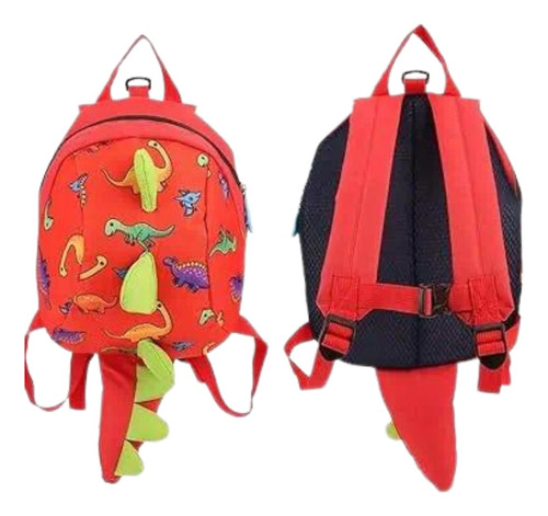 Mochila Infantil De Paseo Dinosaurio Cola Varios Colores