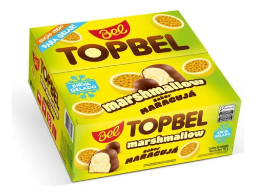 Marshmallow Chocolate Topbel Maracujá C/ 50u 900g