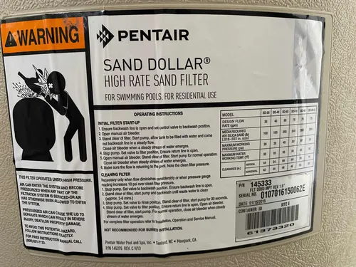 Filtro De Piscina Marca Pentair (Usado)